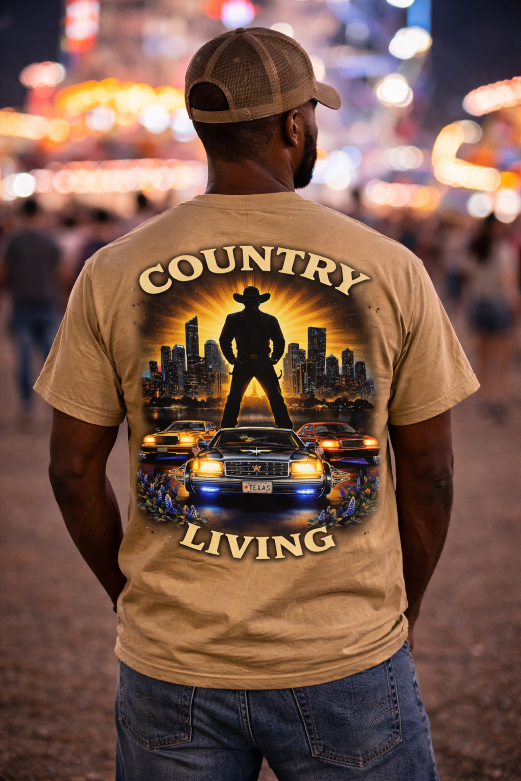 Country Living Tee - Cowboy Car
